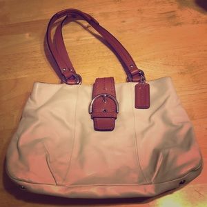 Coach white/cream leather Soho handbag